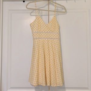 NWOT Lemon Yellow Ditsy Floral Mini Sundress